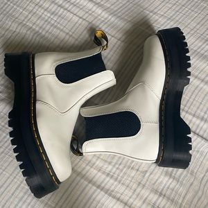 Dr Martens White Platform Chelsea Boots